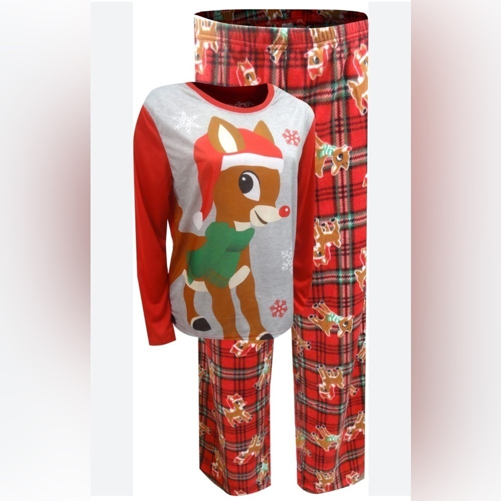 North Pole Women's Rudolph Christmas Pjs Family Holiday Set Festive Lounge Set